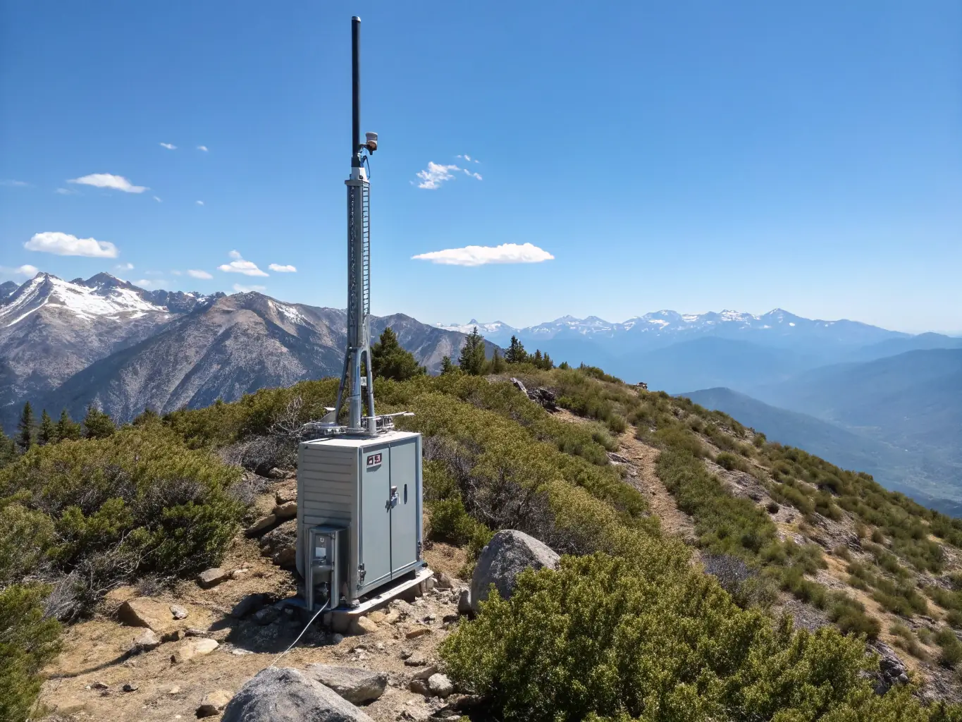 An image of Ubiquiti airMAX equipment deployed in a rural setting, demonstrating its long-range capabilities and suitability for extending EfiWifi's coverage to remote areas.